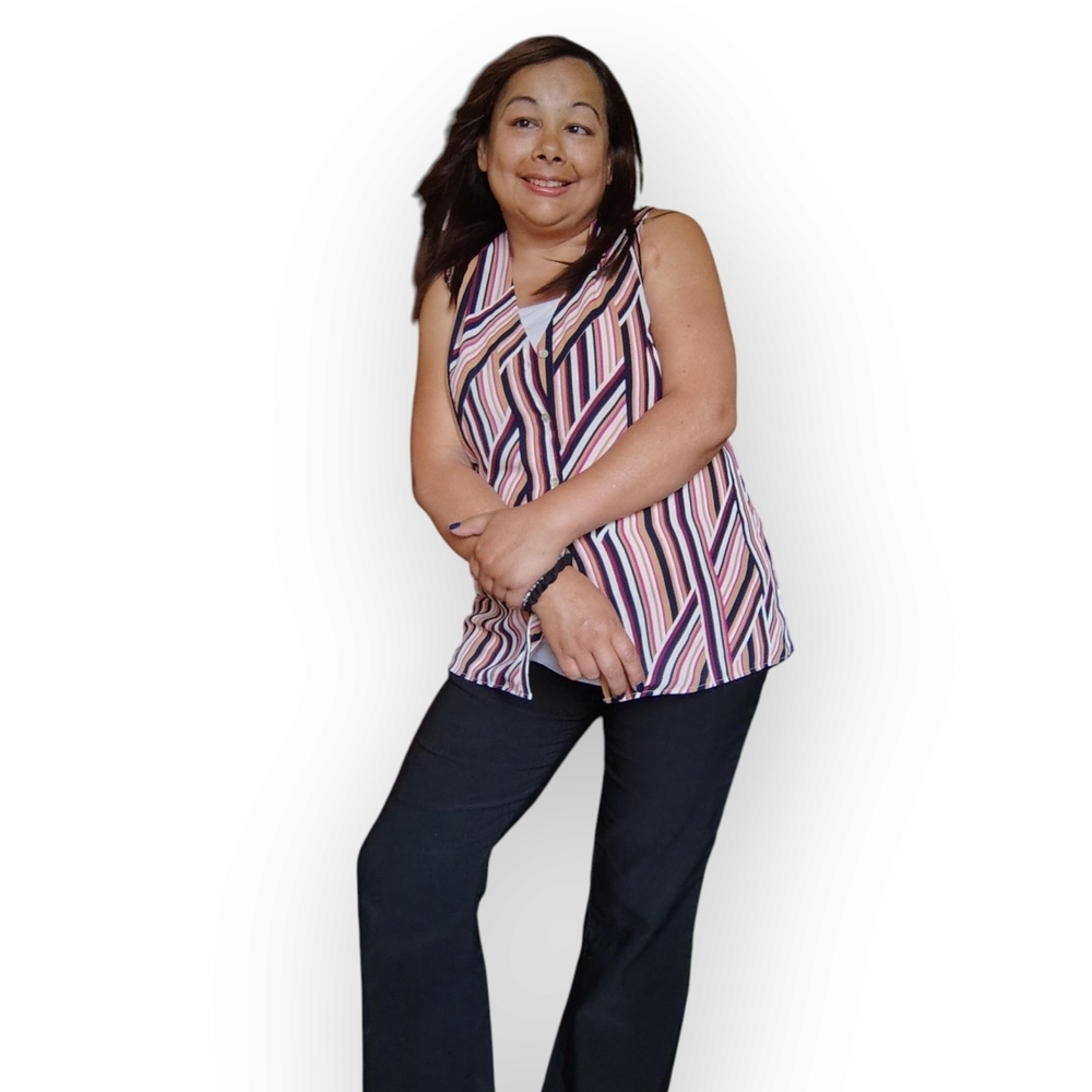 Rose & Olive Multicolor Striped Top